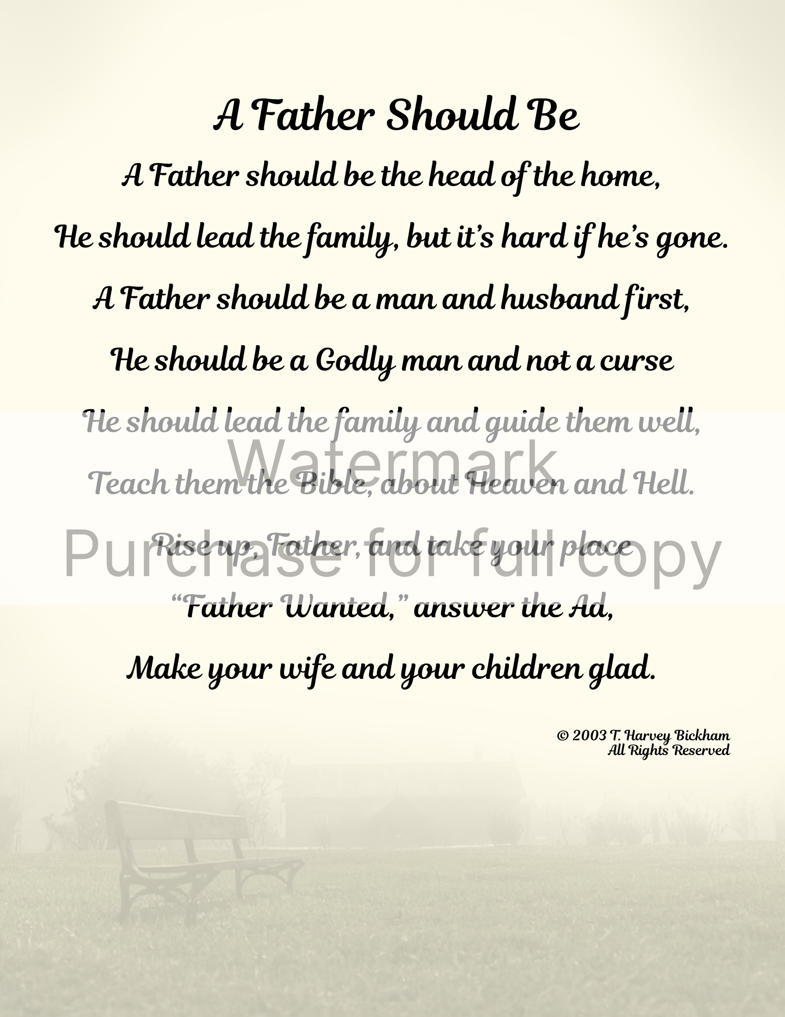 A Father Should Be — Personalized Framed Keepsake Poem