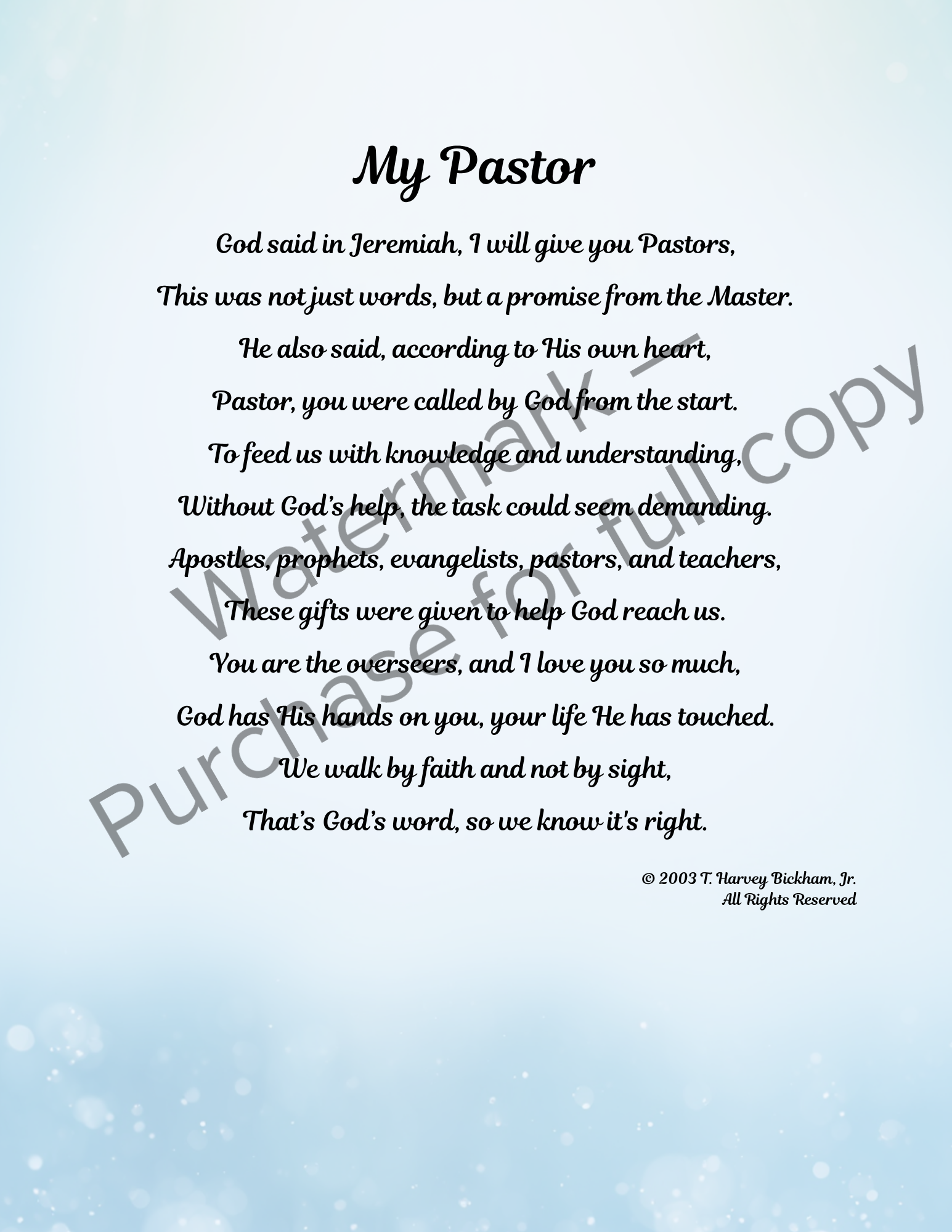 My Pastor